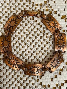 vintage 1960s copper link bracelet